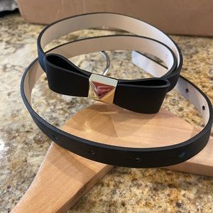 Kate spade black bow leather belt size small